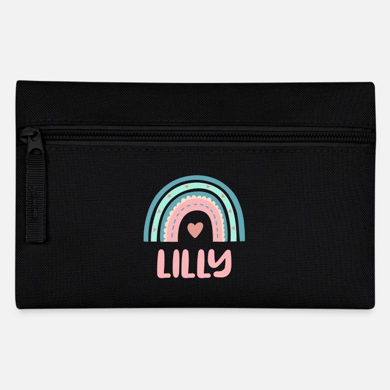 Lilly Name Regenbogen Baby - Federtasche - Schwarz