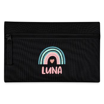 Luna Name Regenbogen Baby - Federtasche - Schwarz - Vorne