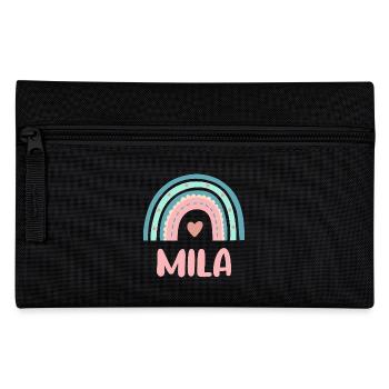 Mila Name Regenbogen Baby - Federtasche - Schwarz - Vorne