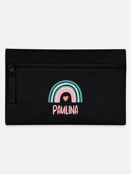 Paulina Name Regenbogen Baby - Federtasche - Schwarz