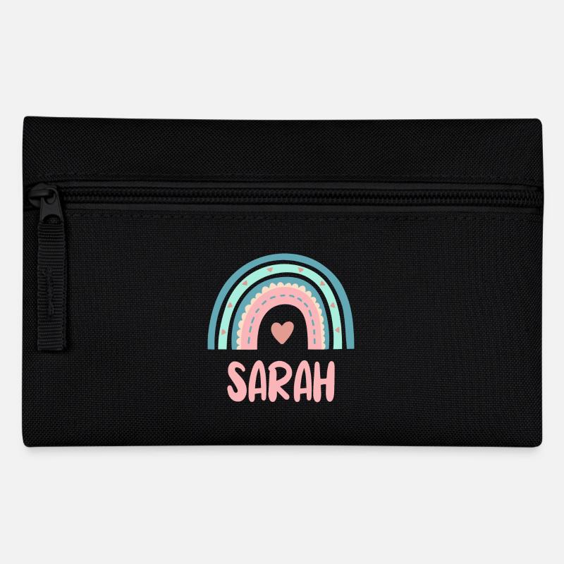 Sarah Name Regenbogen Baby - Federtasche - Schwarz