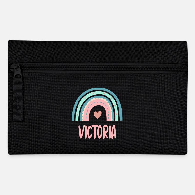 Victoria Name Regenbogen Baby - Federtasche - Schwarz