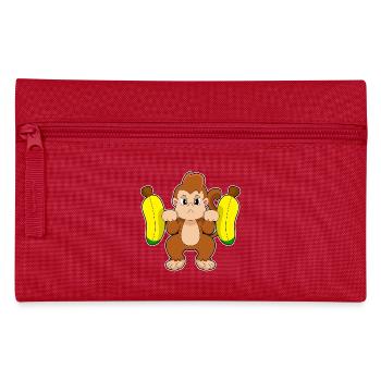 Monkey Bodybuilder Barbell Bodybuilding - Pencil Case - red - Front