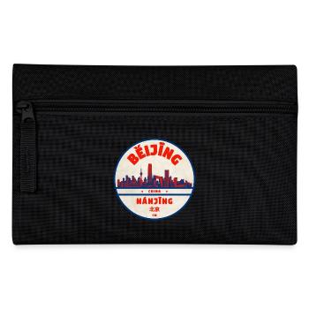 Beijing Nanjing Skyline Vintage Round - Pencil Case - black - Front