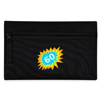 geburtstagsoutfits, 60 bunt - Federtasche - Schwarz - Vorne
