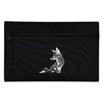 Elegant Fox Portrait in Tattoo Lines Ink - Pencil Case - black - Front