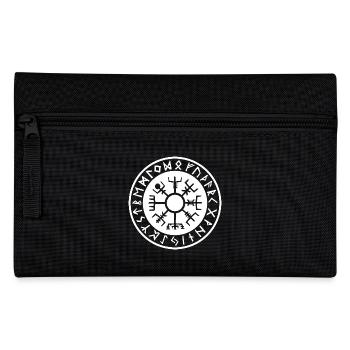 Vegvisir Nordic – Weißes Schutzsymbol - Federtasche - Schwarz - Vorne