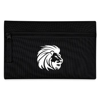 Mighty Lion Head with Mane Tattoo Style - Pencil Case - black - Front