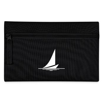 Segelboot mit Segel für Segler und coole Kapitäne - Federtasche - Schwarz - Vorne
