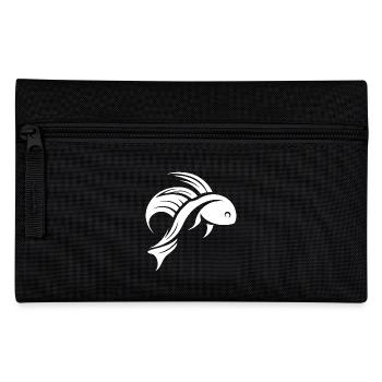 Fight Fish Portrait Tattoo - Pencil Case - black - Front