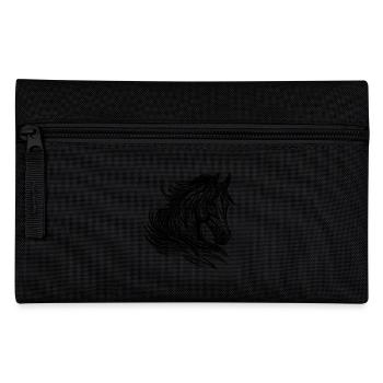 Proud stallion portrait with mane in the wind horses - Pencil Case - black - Front