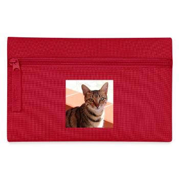 Katze Kätzchen Poster quadratisch Katzenposter - Federtasche - Rot - Vorne