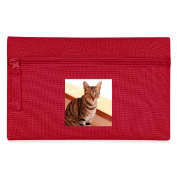Katze Kätzchen Poster quadratisch Katzenposter - Federtasche - Rot - Vorne