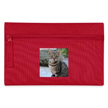 Katze Kätzchen Poster quadratisch Katzenposter - Federtasche - Rot - Vorne