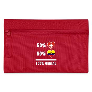 Ecuador und Schweiz 100% Genial Flagge - Federtasche - Rot - Vorne