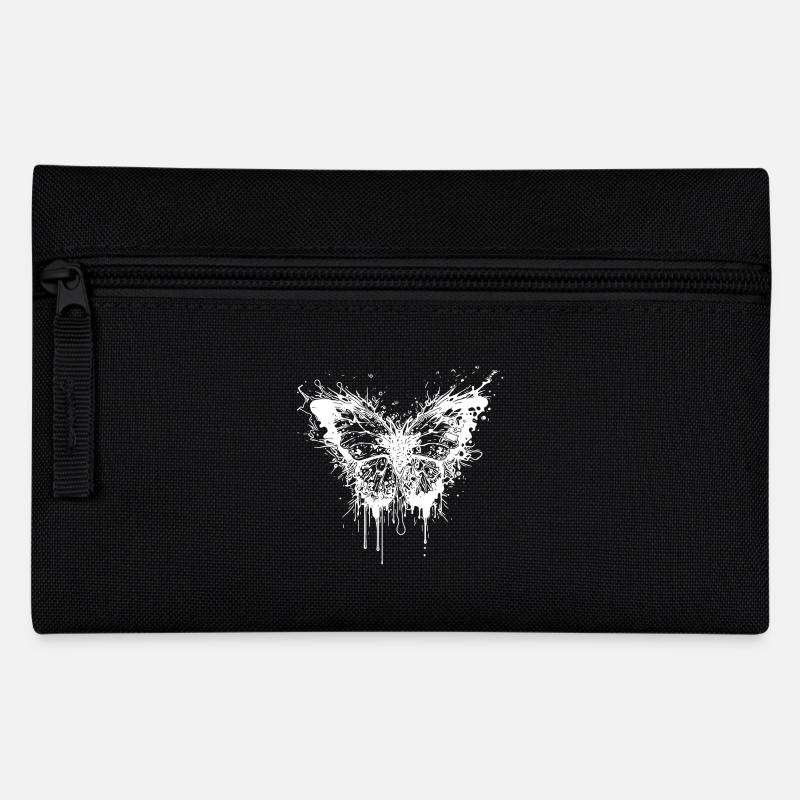 Eleganter Vintage Tattoo Style Schmetterling - Federtasche - Schwarz