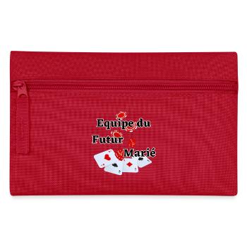 Team équipe Futur Marié Poker. Fête EVG mariage - Trousse - rouge - Devant