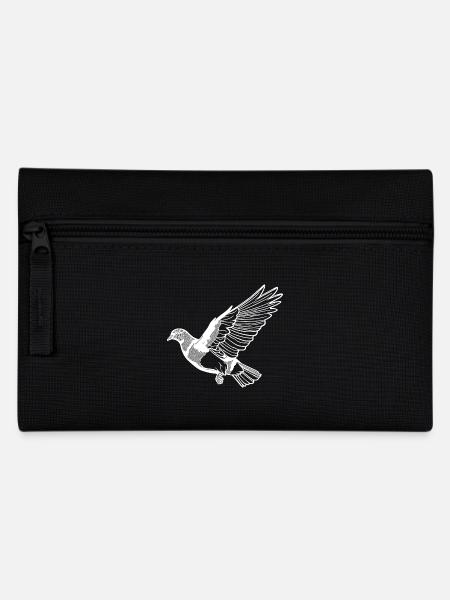 Hübsche fliegende Taube auf breiten Schwingen - Federtasche - Schwarz