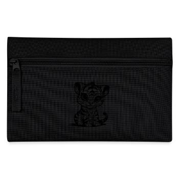 Cute little kids tiger with striped pattern - Pencil Case - black - Front