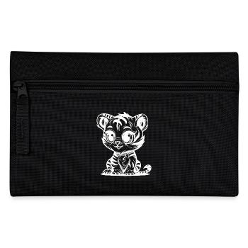 Little cute tiger with big kids eyes - Pencil Case - black - Front