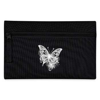 Pretty Vintage Butterfly Tattoo Line Style - Pencil Case - black - Front