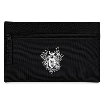 Cute little tattoo bee on a flower blossom - Pencil Case - black - Front