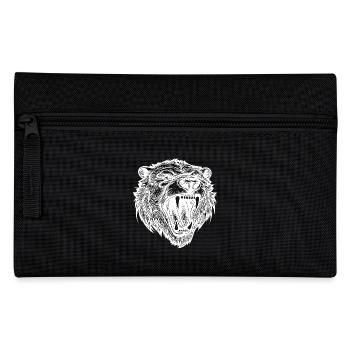 Style tatouage tête d’ours avec des dents pointues - Trousse - noir - Devant
