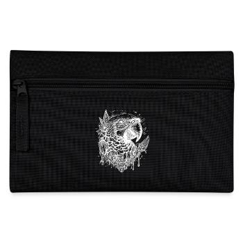 Pretty Parrot Vintage Bird Portrait Drawing - Pencil Case - black - Front