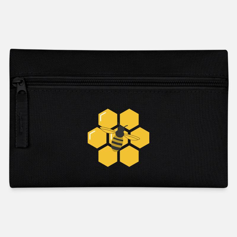 Bee and Honeycomb - Pencil Case - black