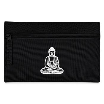 Deep meditation Buddha portrait spiritual nature - Pencil Case - black - Front