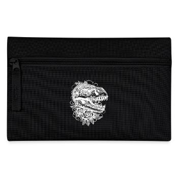 Grim Dinosaur Roses Tattoo Dino Head - Pencil Case - black - Front
