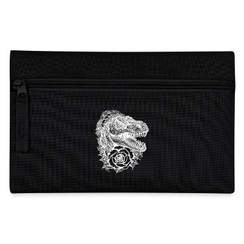 Dinosaur Tattoo Dino Flowers T-Rex Style - Pencil Case - black - Front