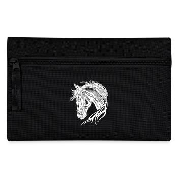 Bel étalon avec une élégante crinière ondulante - Trousse - noir - Devant