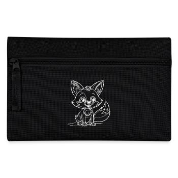 Cute Little Kids Fox Portrait - Pencil Case - black - Front