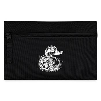Little duck with flowers on the lake water - Pencil Case - black - Front