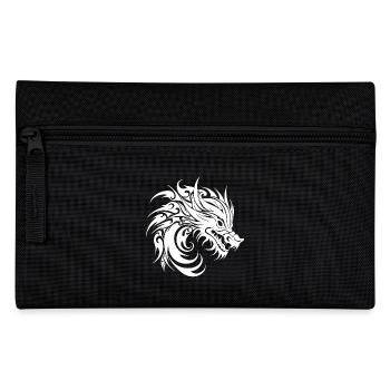 Hissing Tattoo Style Dragon Head - Pencil Case - black - Front