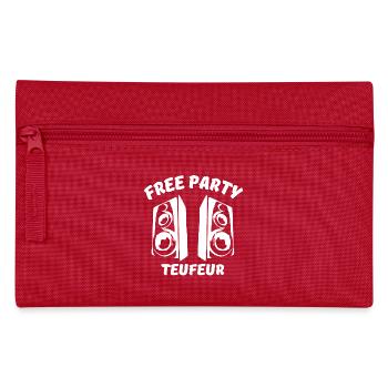 free party, teufs, techno, teufeur, rave party - Trousse - rouge - Devant