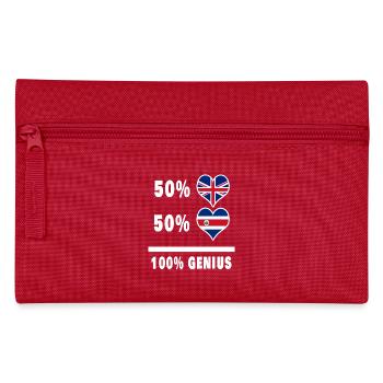 Costa Rica und Großbritannien 100% Genius Flagge - Federtasche - Rot - Vorne