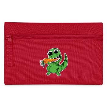 Dino isst Karotte - Federtasche - Rot - Vorne