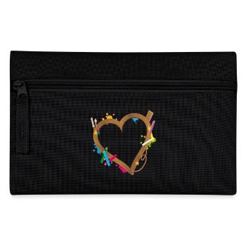 Heart shape frame for school beginners at the start of school - Pencil Case - black - Front