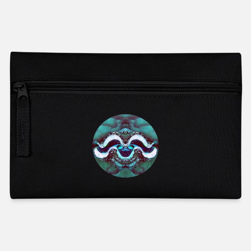 Nature Mandala Smiling Shell - Pencil Case - black