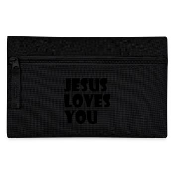 Jesus loves you - Pencil Case - black - Front