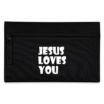 Jesus loves you - Federtasche - Schwarz - Vorne