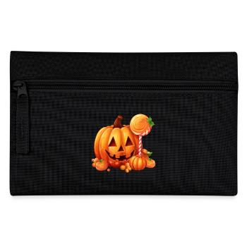 Cute Halloween pumpkin with candy - Pencil Case - black - Front