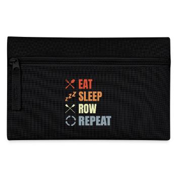 Eating, sleeping, rowing, repeating - Pencil Case - black - Front