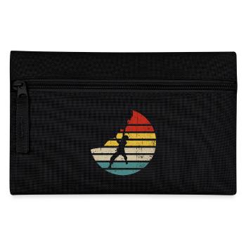 Silhouette rétro du Coucher de Soleil - Trousse - noir - Devant