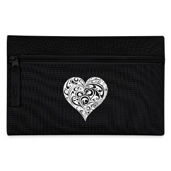Geometric Playful Tattoo Shape Heart - Pencil Case - black - Front