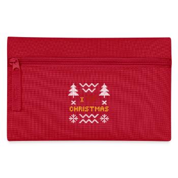 Conception de motif en tricot de coeur de Noël - Trousse - rouge - Devant