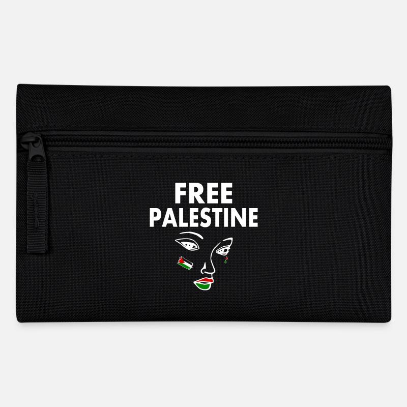 Free palestine - Federtasche - Schwarz