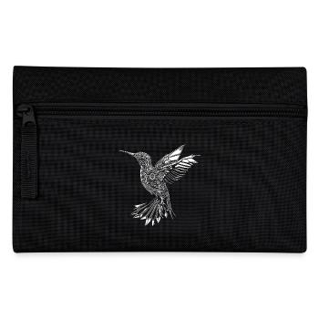 Geometric hummingbird in flight - Pencil Case - black - Front